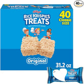 Rice Krispies Treats Crispy Marshmallow Squares, Kids Snacks, Snack Bars, Original, 31.2oz Box (40 Bars)